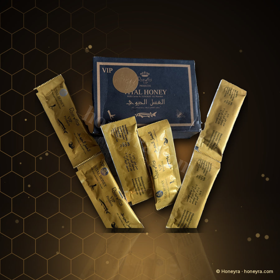 Vital Honey royal honey sachets – sealed box and sachets, Honeyra UK