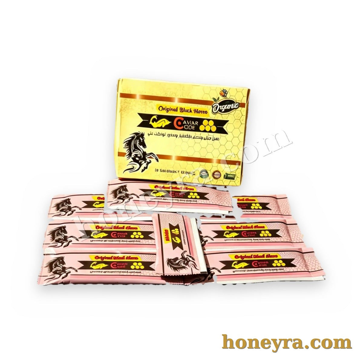 Black Horse Original – Royal Honey Sachets with Caviar – box and sachets