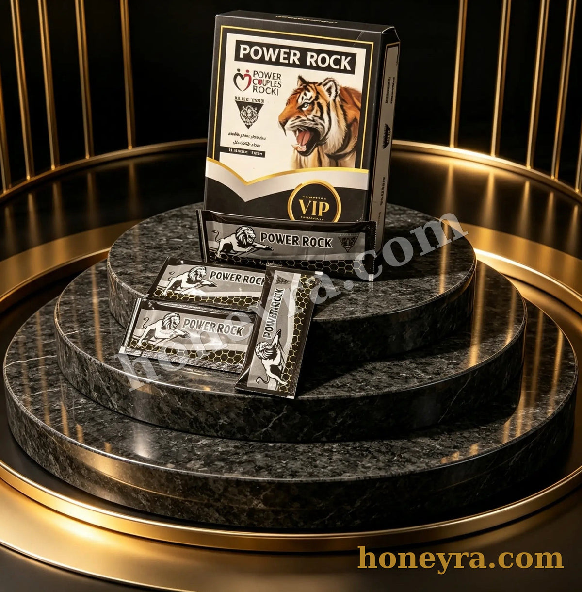 Power Rock royal honey sachets, box and individual sachet – Honeyra UK