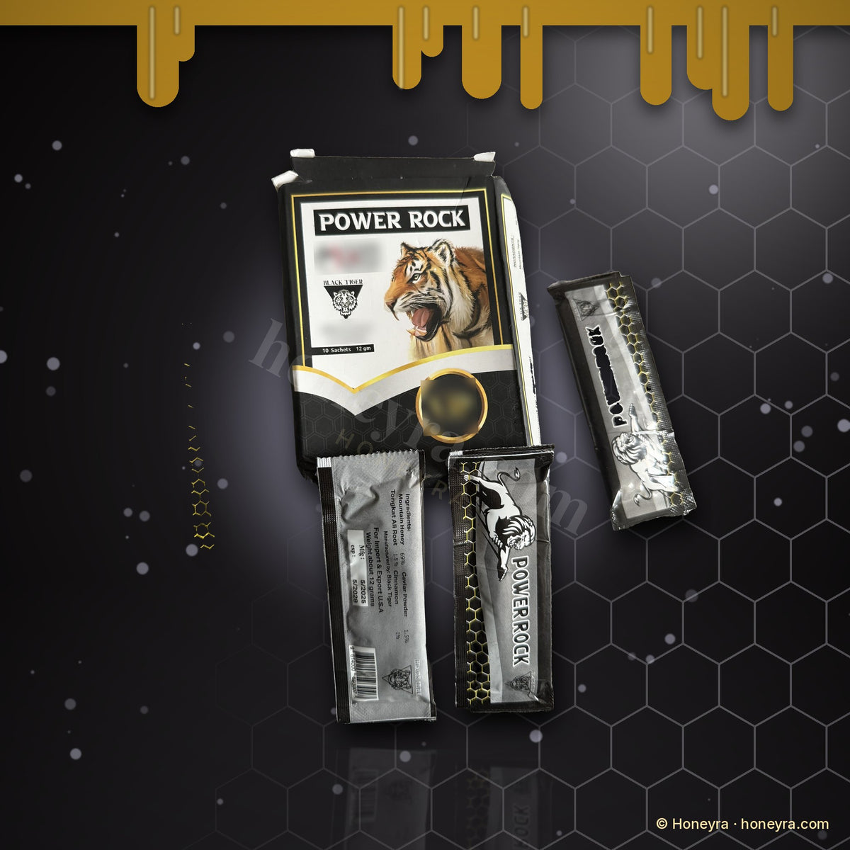 Power Rock royal honey pack UK – sealed box and royal honey sachets