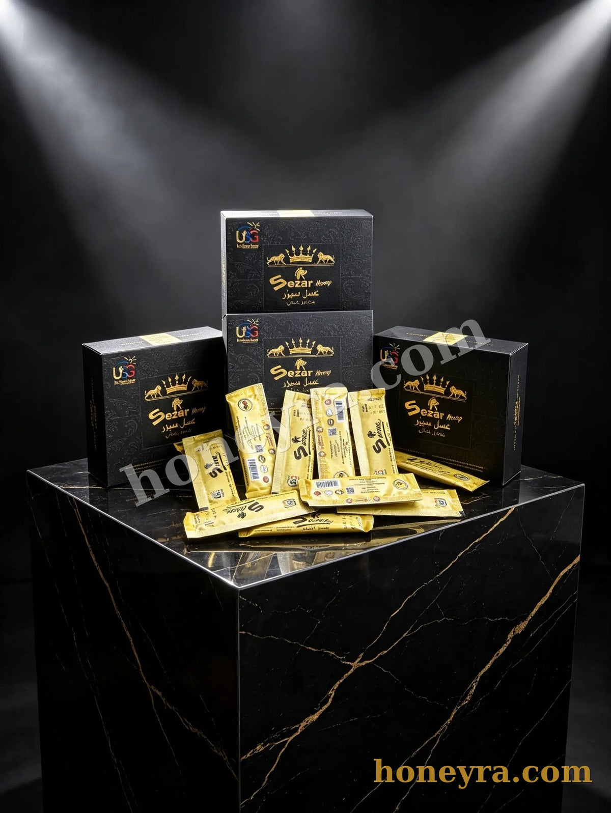 Sezar honey with royal jelly – box and single sachet