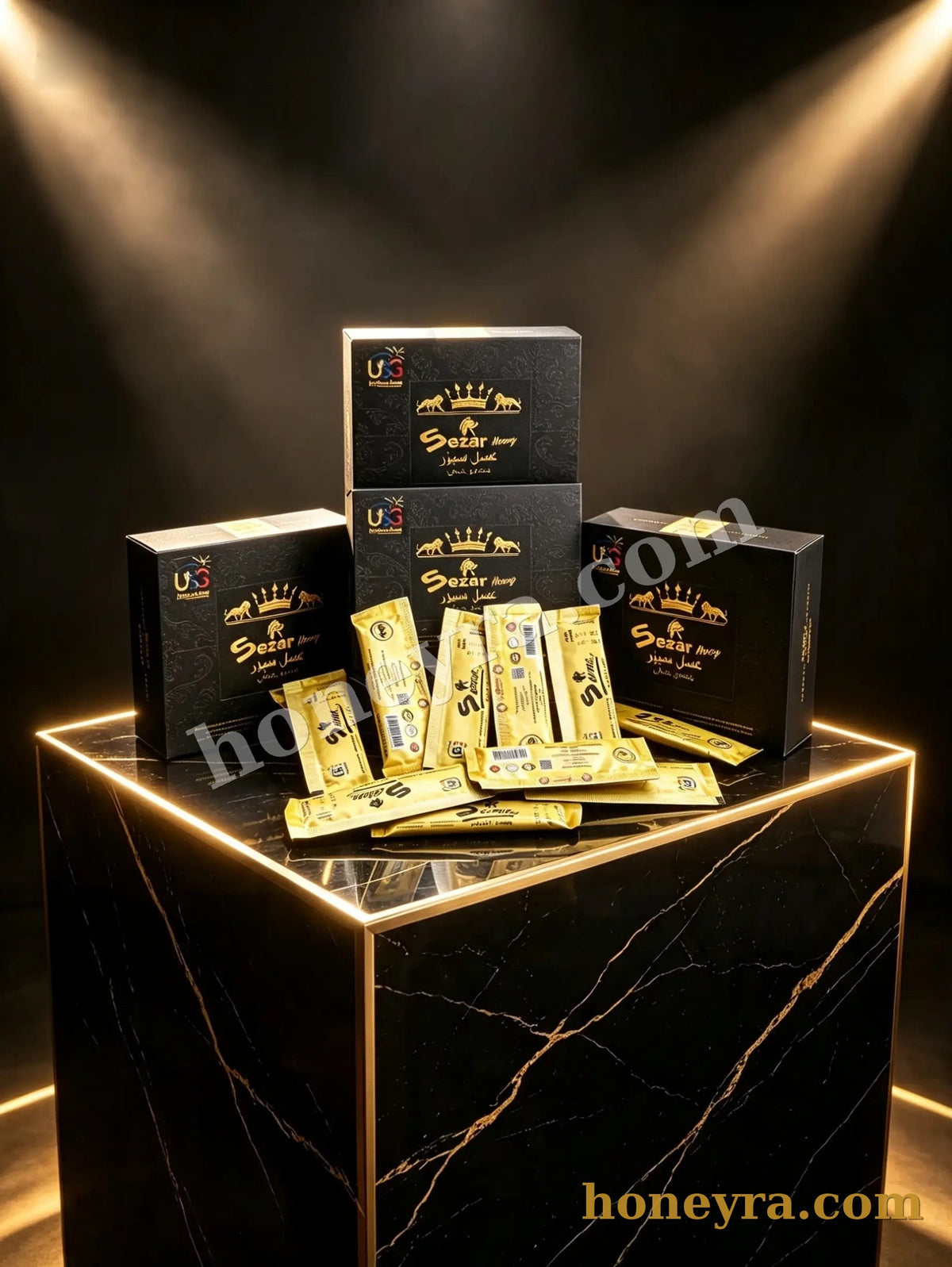 Sezar honey with royal jelly – back of box