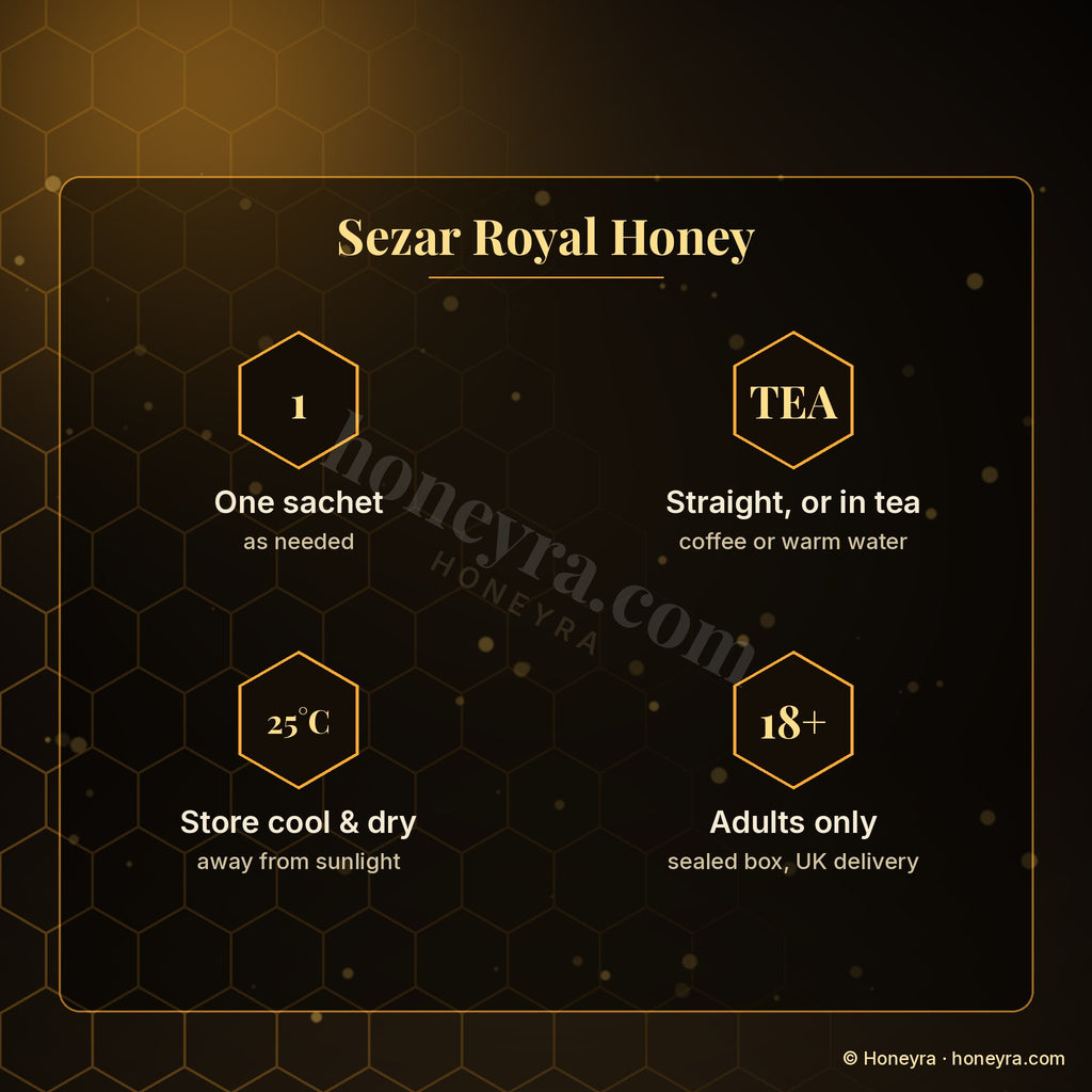 Sezar honey with royal jelly – single-serve sachets