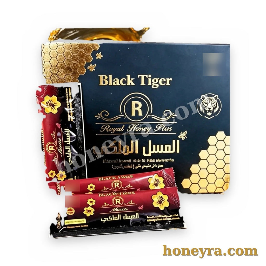 Black Tiger Royal Honey Plus sachets box – Honeyra