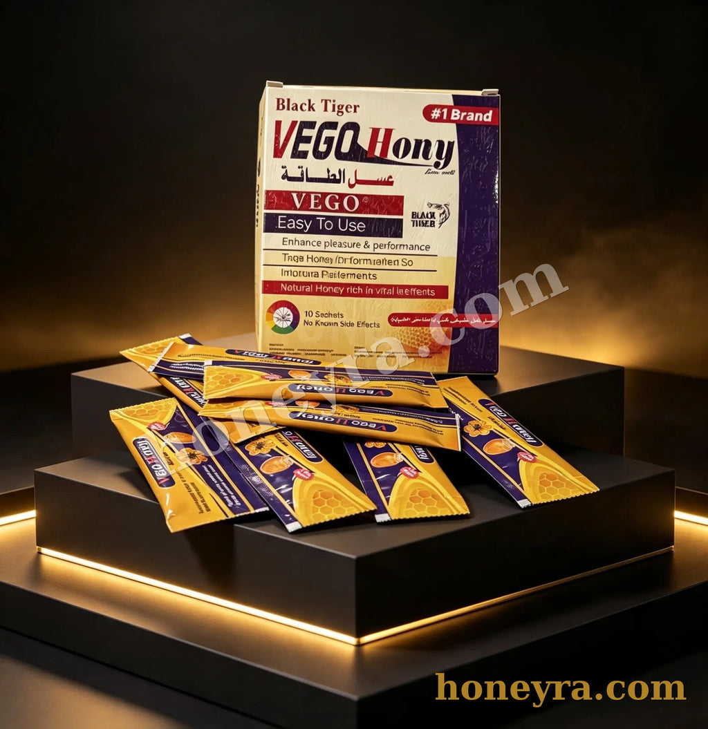 VEGO Honey (Black Tiger) royal honey sachets box – Honeyra UK