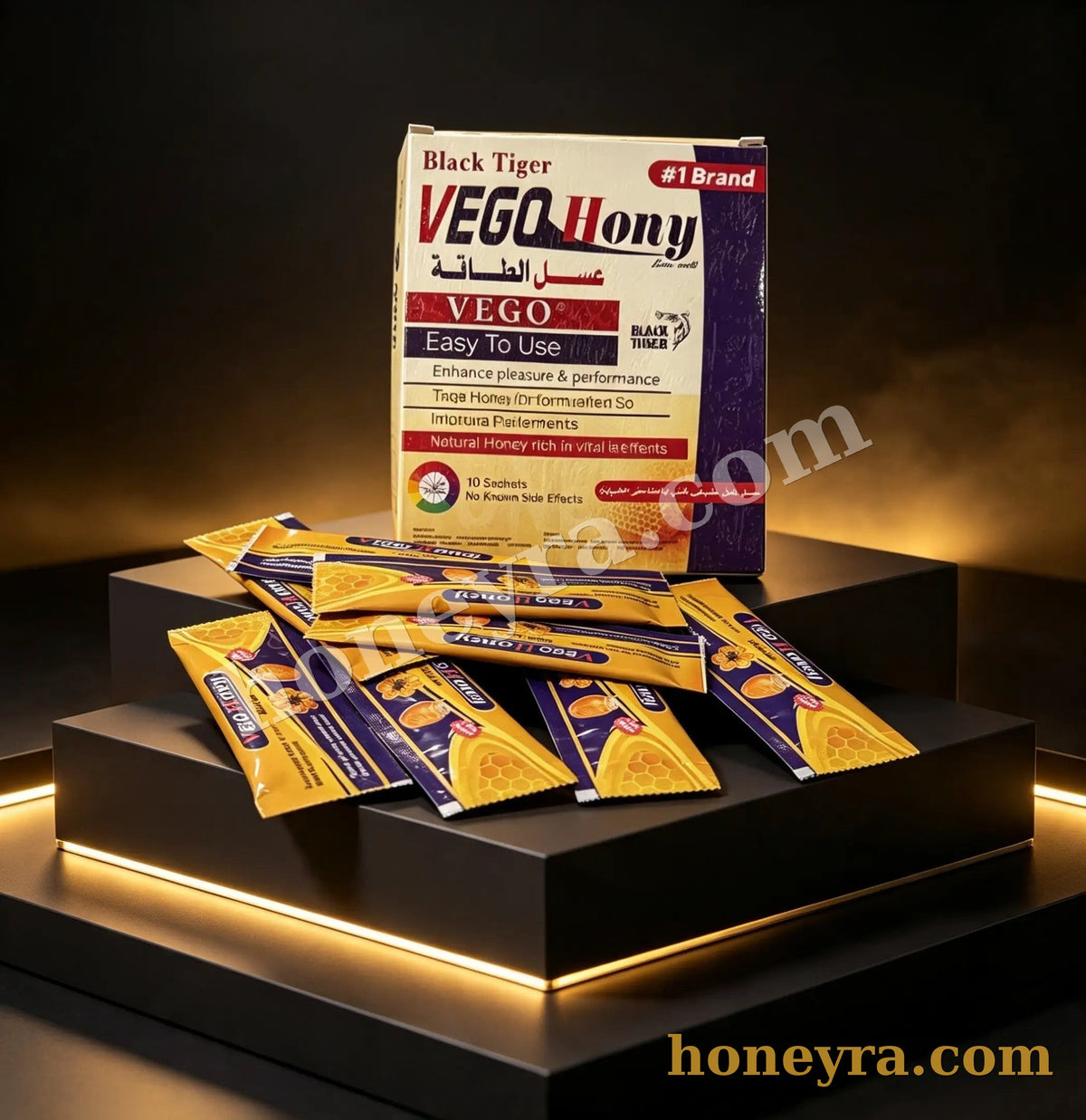 VEGO Honey (Black Tiger) royal honey sachets box – Honeyra UK