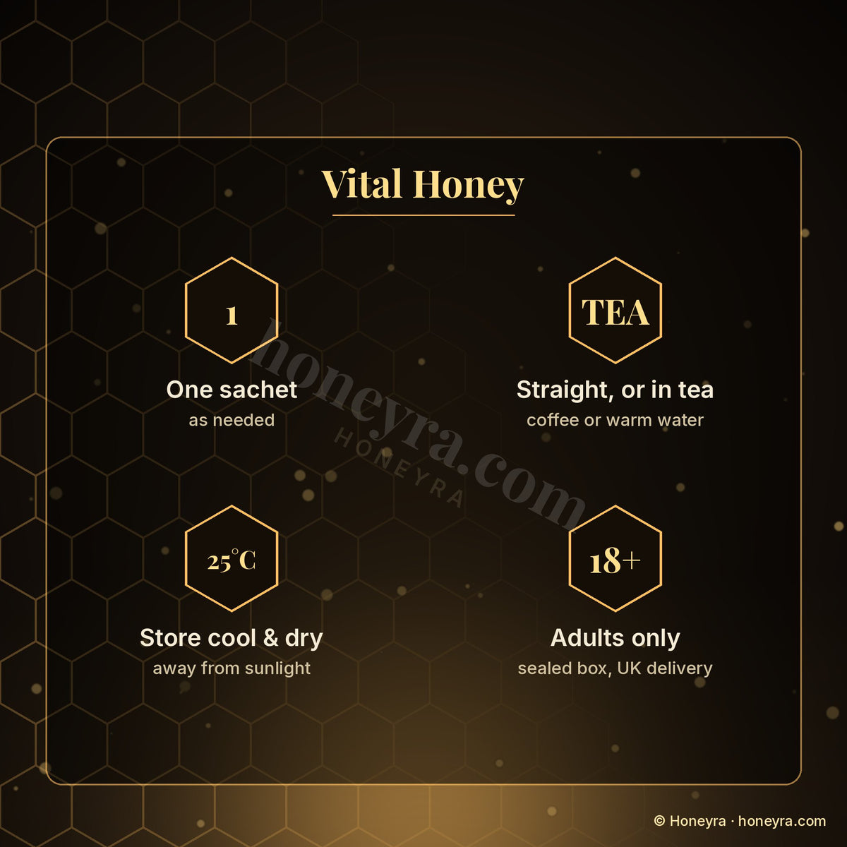 Vital Honey royal honey sachets – individual sachets, Honeyra UK